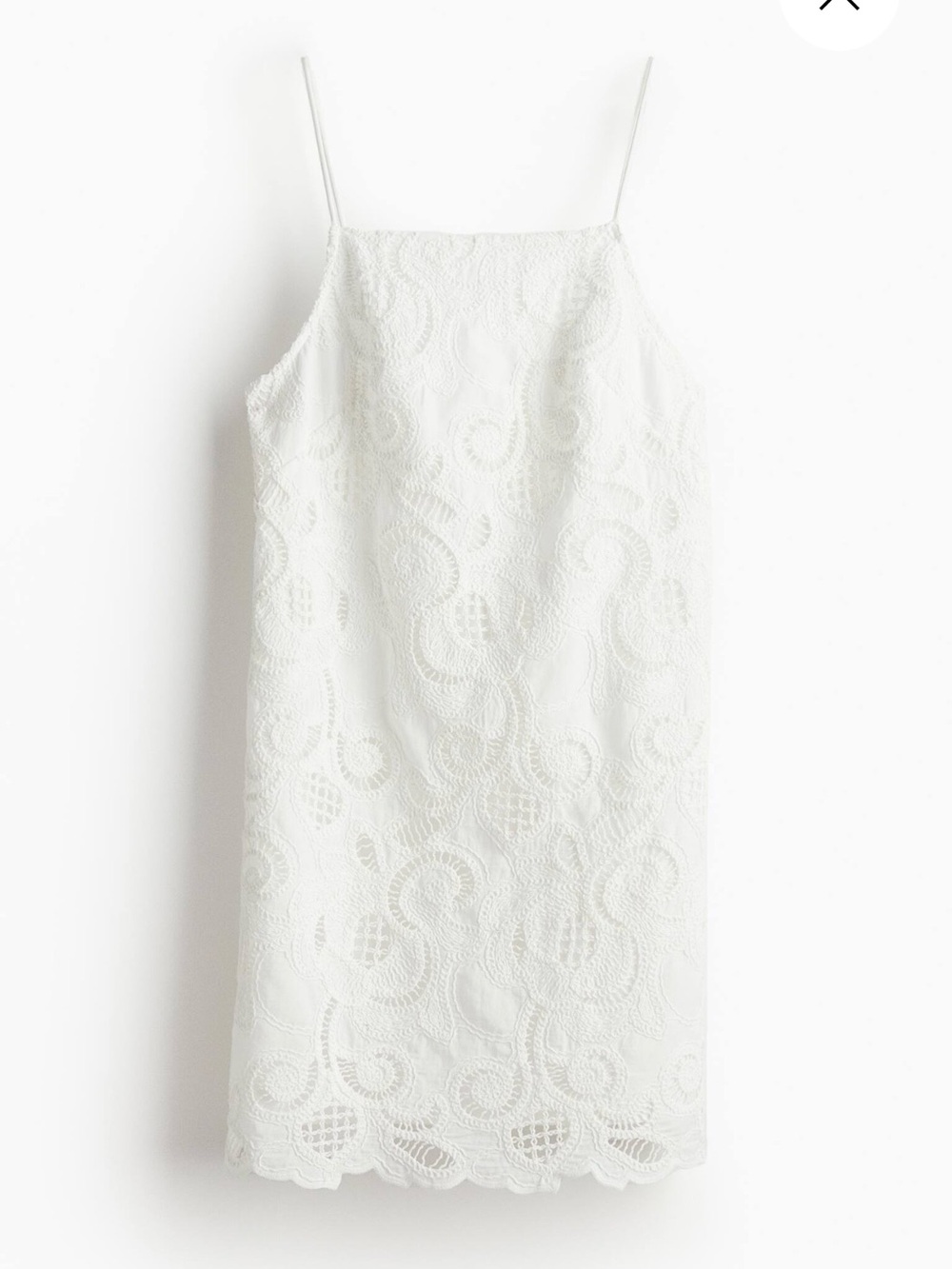 H&M EMBROIDERED SLIP DRESS